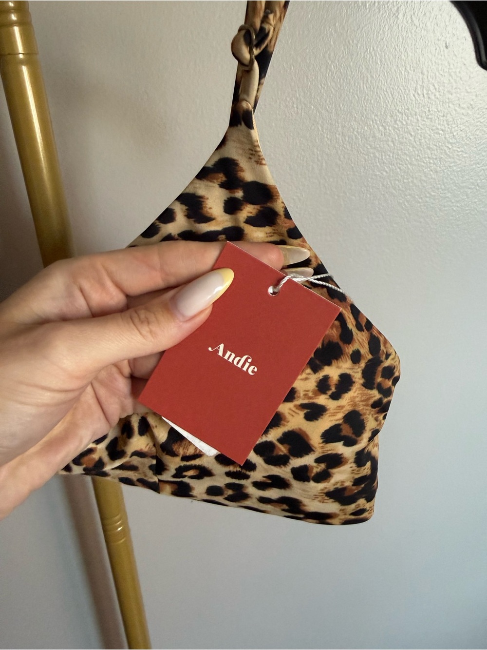 NWT Andie The Bonita Bikini Top – Cheetah Print (XL) - Picture 2 of 5